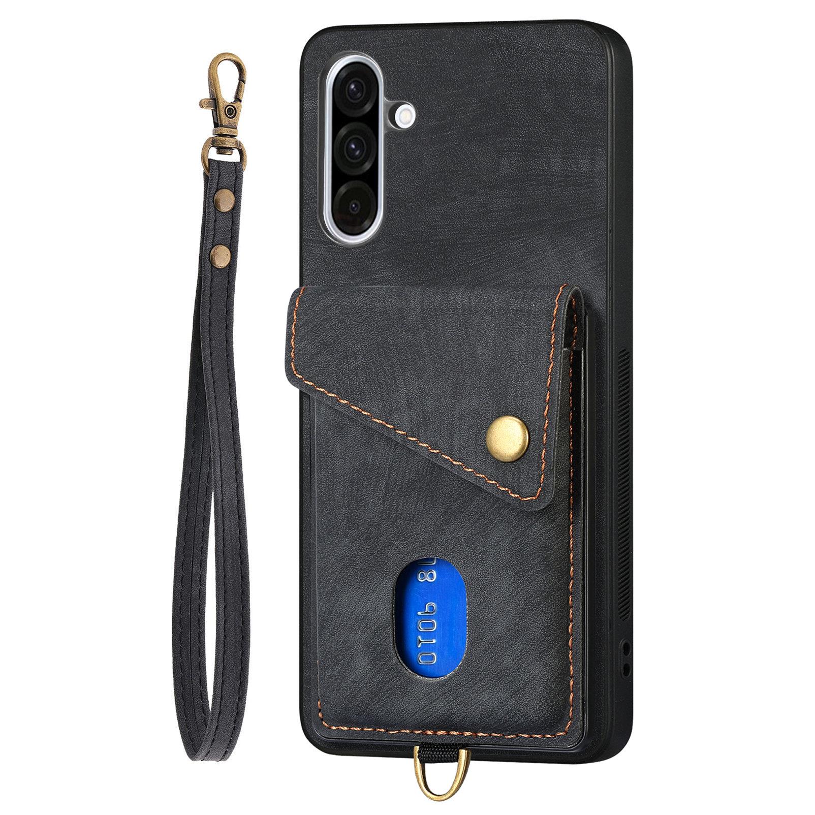 

For Samsung Galaxy A56 5G Case with Card Holder Kickstand Leather Phone Back Cover Green
