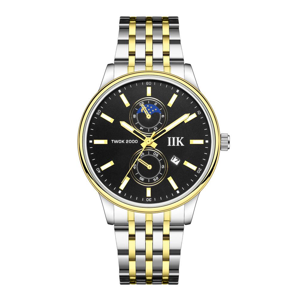 IIK Wasserdichte Business-Sport-Kalenderuhr, Herren-Armbanduhr