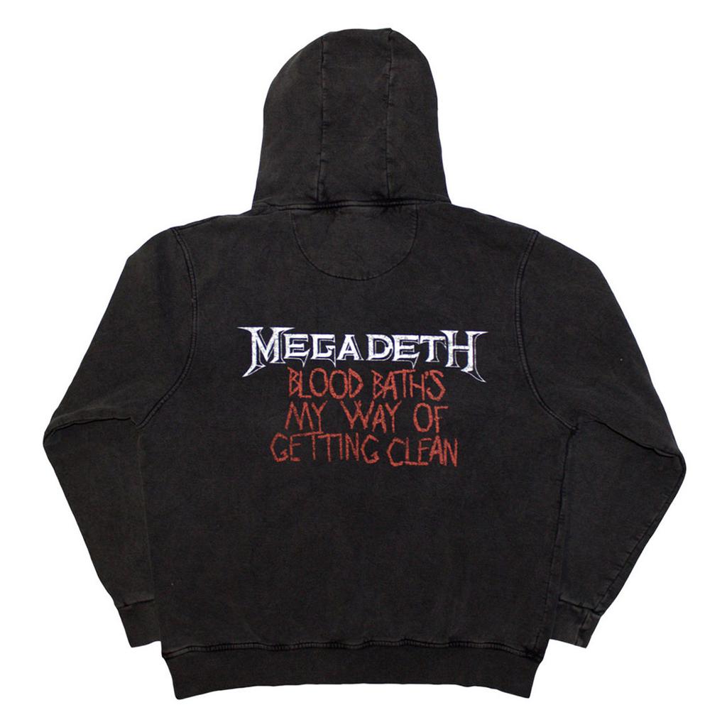 Megadeth Unisex mikina s kapucí pro dospělé Black Friday Back Print Stone Wash