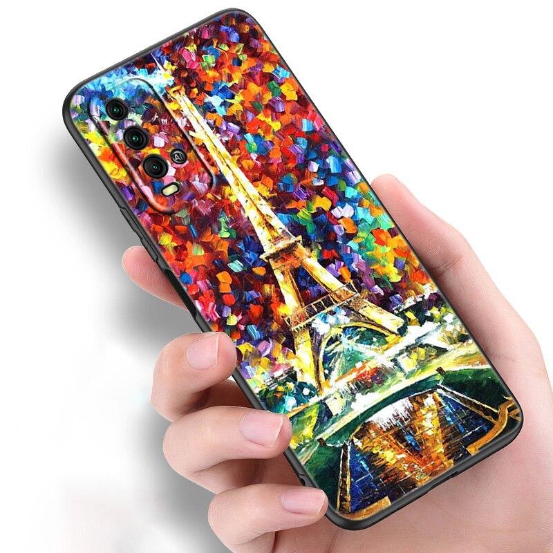 Liebe Paris Eiffelturm Silikon Telefon Fall Für Xiaomi Redmi Hinweis 11 10 9 8 Pro 11T 10T 10S 9S 8T 9 9A 9C 9T Schwarz Soft Cover