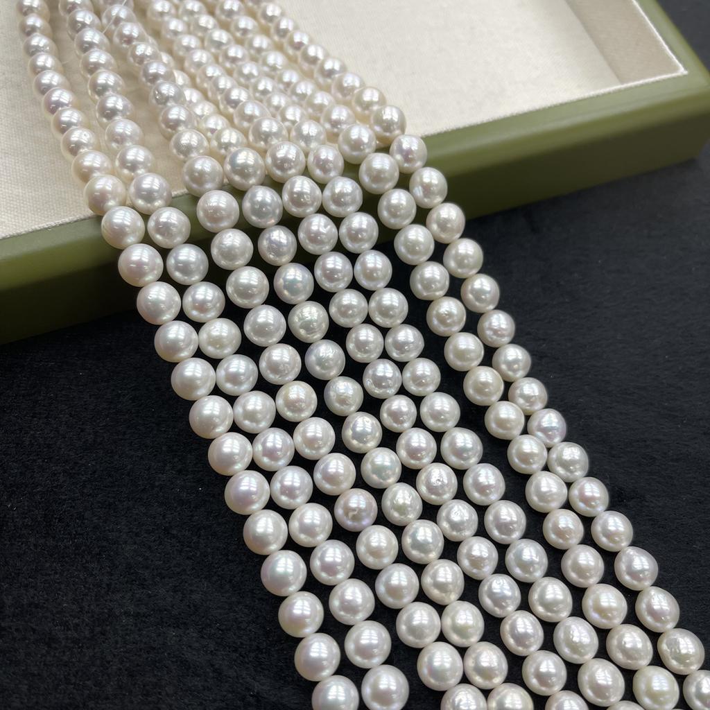 1String, White Natural Freshwater Pearls Beads for Jewelry Making DIY Crafts (Beads 9-10mm, Length 36cm)