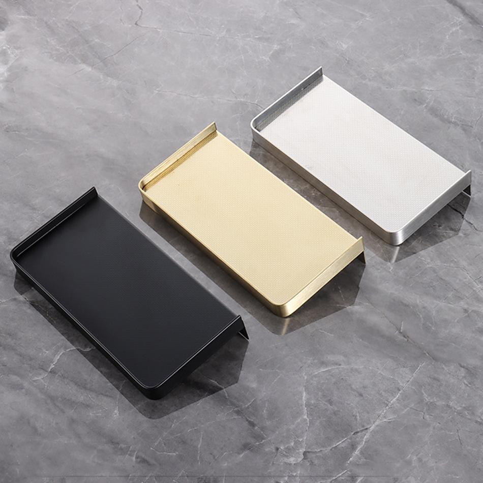 304 Stainless Steel Paper Holder Gold Black White Brushed Toilet Paper Roll Rack with Phone Shelf Bathroom Kitchen Free Punch