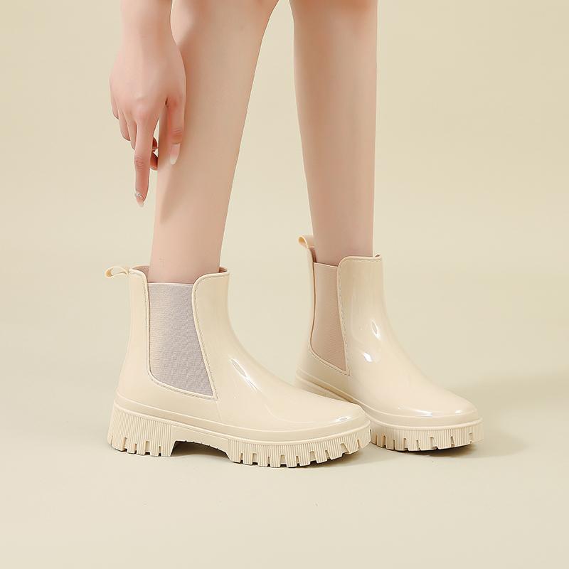 Nieuw-stijl Regenlaarzen voor Volwassen Vrouwen: Waterlaarzen, Stijlvol voor Buitengebruik, Rubberen Schoenen, Kortschachtige Regenlaarzen