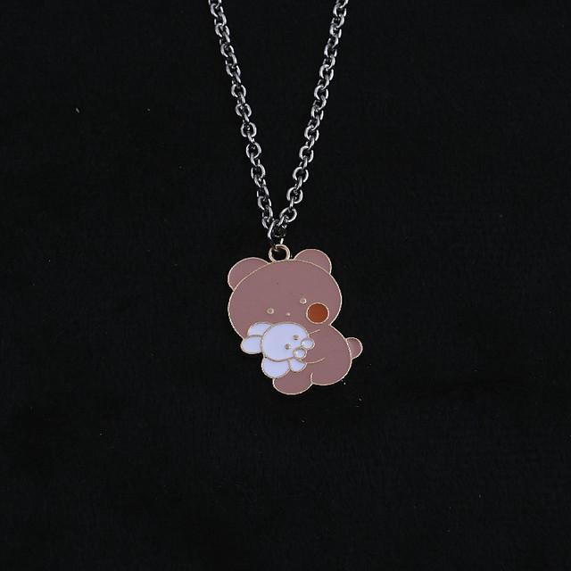 Ins Internet Celebrity Cartoon Boy Couple Pendant Duck Simple Hip Hop Gift Sweater Chain Tide