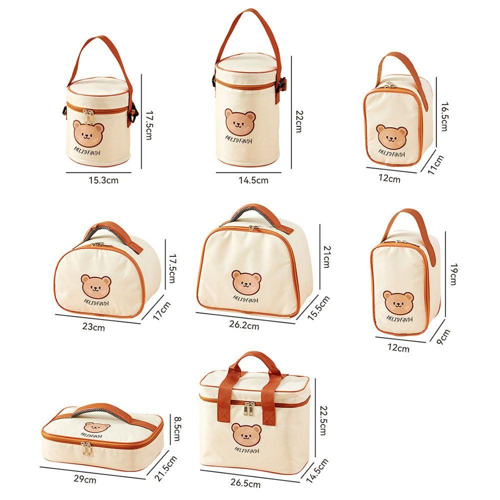 New Portable Insulated Lunch Bag Cute Bear Waterproof Thermal Food Container Bag Large Capacity Cooler Bag for Students Adult