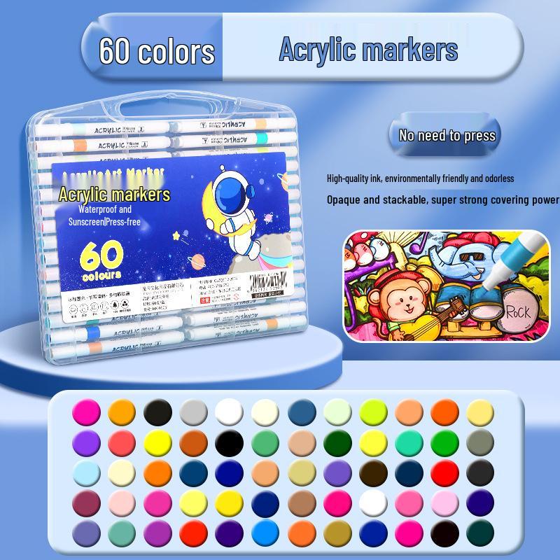 Waterproof Washable Acrylic Marker & Watercolor Pen Set for Students