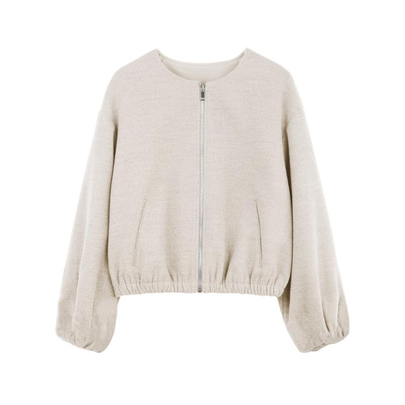 Women S Short Long Sleeve Zip Up Corduroy Jacket