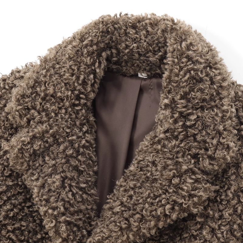 Zab Autumn New Women's Clothing Fashion Style French Style Design Artificial Fur Effect Short Coat Outwear