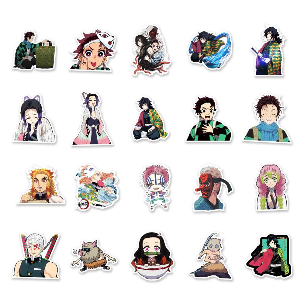 50 New Demon Slayer Graffiti Stickers Mobile Ticket Motorcycle Skateboard Decorative Stickers Waterproof