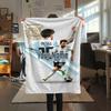 1PC Messi Custom Name Patterned Flannel Blanket Suitable For All Seasons For Home Decor Warmth And Comfort Gifts Holiday Present