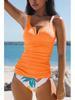 2023 Colorful Print Spaghetti Strap Backless Two-Piece Swimsuit