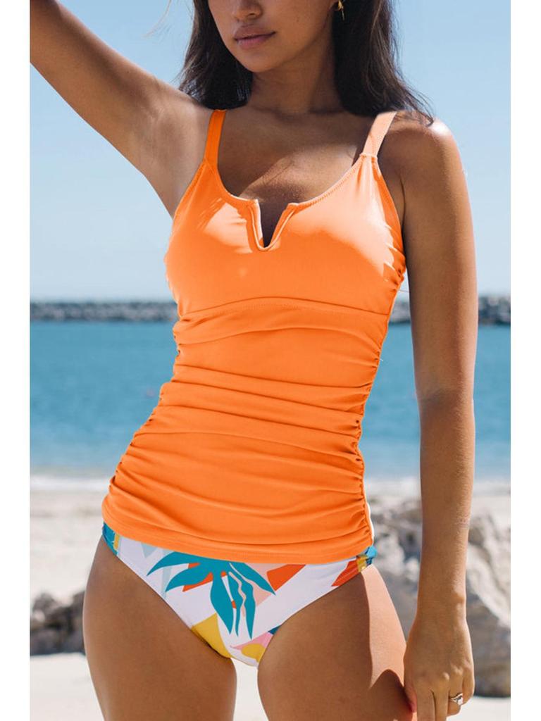 2023 Colorful Print Spaghetti Strap Backless Two-Piece Swimsuit