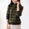 New Fashionable Thickened Color Blocked Half High Collar Sweater for Women Loose Bottom Shirt for Women