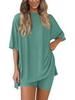 2026 Women's Casual Round Neck Slit Loose Short Sleeve Home Wear Set