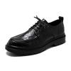 Men's round head leather shoes Korean version trend lace-up casual shoes formal business men's shoes youth wedding shoes 5692-R