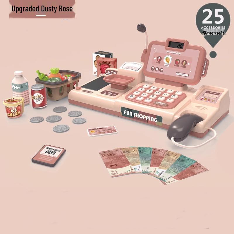 Kids  Supermarket Cash Register Toy - Multifunctional Role-Playing and Music Simulation