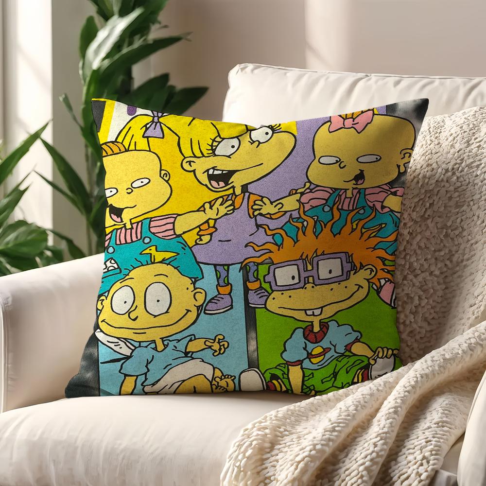 

Cartoon R-Rugrats Cute funny cushion cover Pillow Case Pillowcase Soft Skin Friendly & Comfortable with a Hidden Zipper 12x12Inch