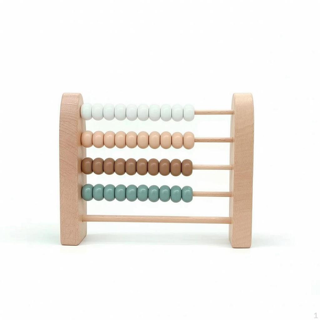 Wooden Abacus Early Learning with Five Rods Educational Counting Toy for Preschoolers,