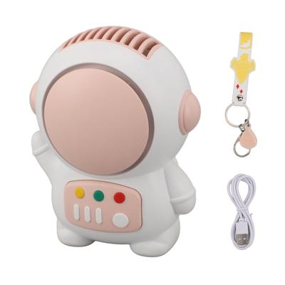 Astronot Mini Fan Pembe USB Şarj Edilebilir Sessiz Kanatsız 2 Hız Ayarı El Tipi Astronot Fan