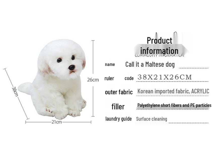 Realistic Plush Toy Dogs: Maltese, Bichon Frise, Labrador, Tibetan Mastiff - Perfect Birthday Gift