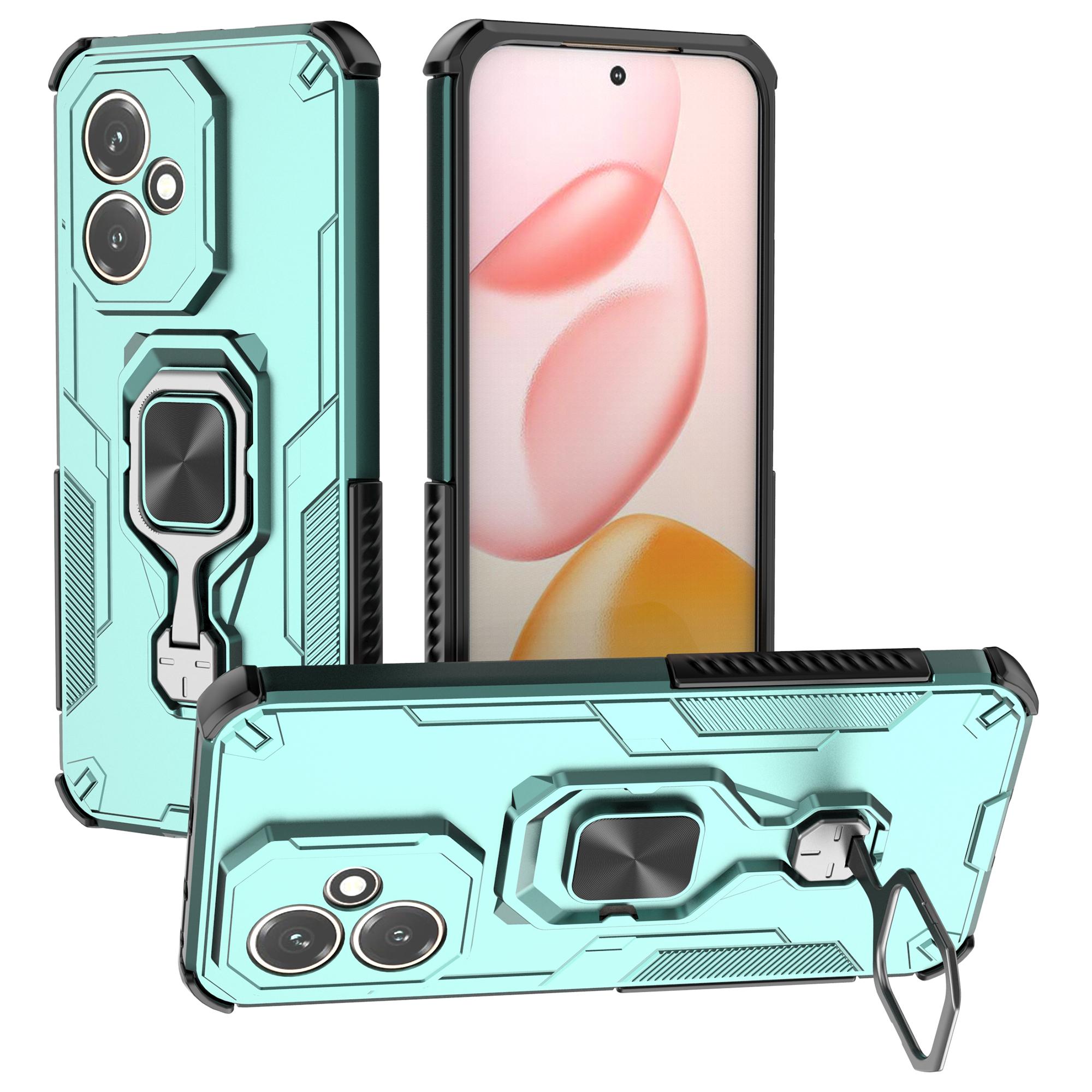 

Для Honor 400 5G (Глобальный) Чехол Вращающееся Кольцо Подставка ПК+ТПУ Ударопрочный Чехол для Телефона Green