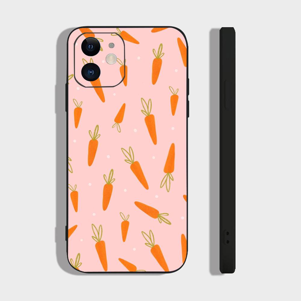 

Interesting Carrot Abstraction Phone Case For IPhone 17 Air 16 15 14 13 Pro Max 11 12 Black Silicone Cover IPHONE 14PRO