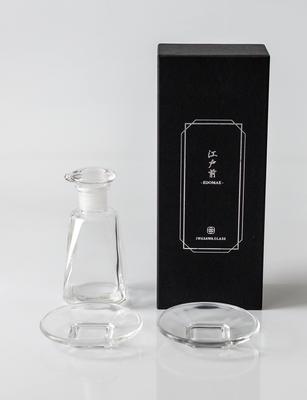 Iwasawa Glass Soy Sauce Dispenser and Soy Sauce Set of Edo-style Ground-spout Dish, Round, 2.