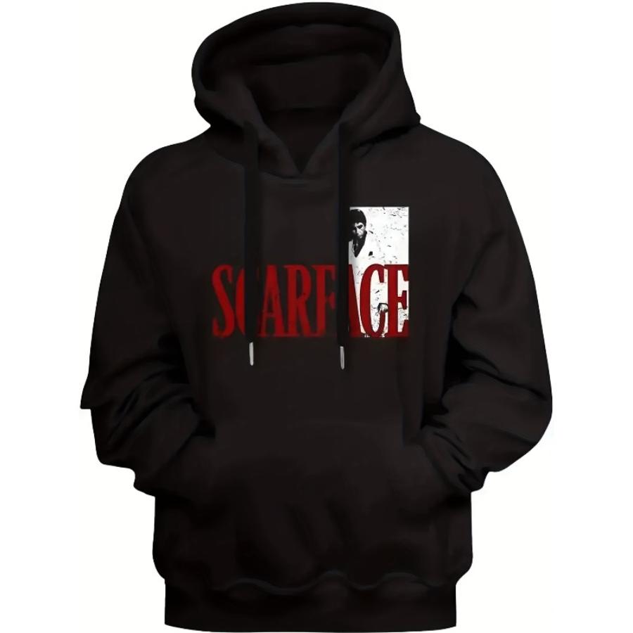 

Casual Graphic Print Polyester Hoodie Comfortable Versatile Wrinkle Resistant Indoor XXL чорний