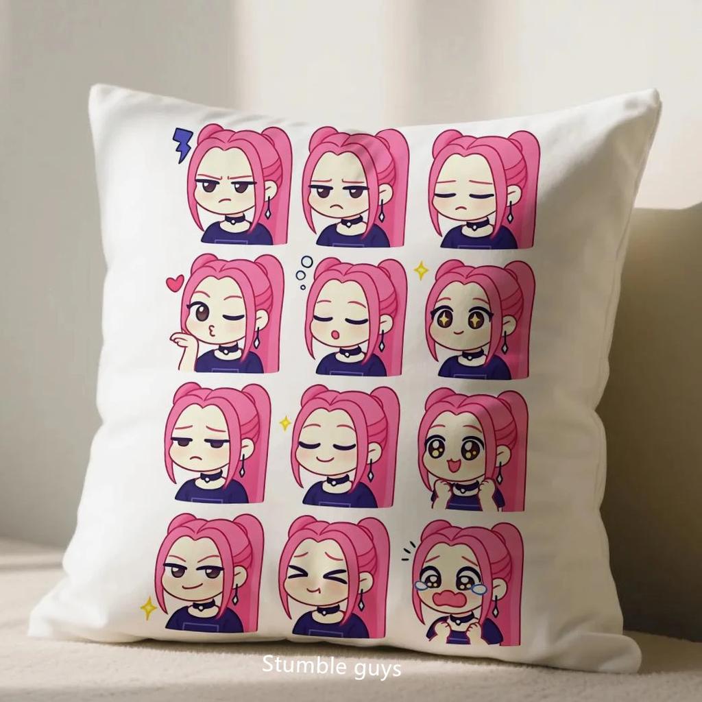 Kpop Demon Hunters Cushion Cover Sofa Anime 45X45cm Pillowcase Living Room