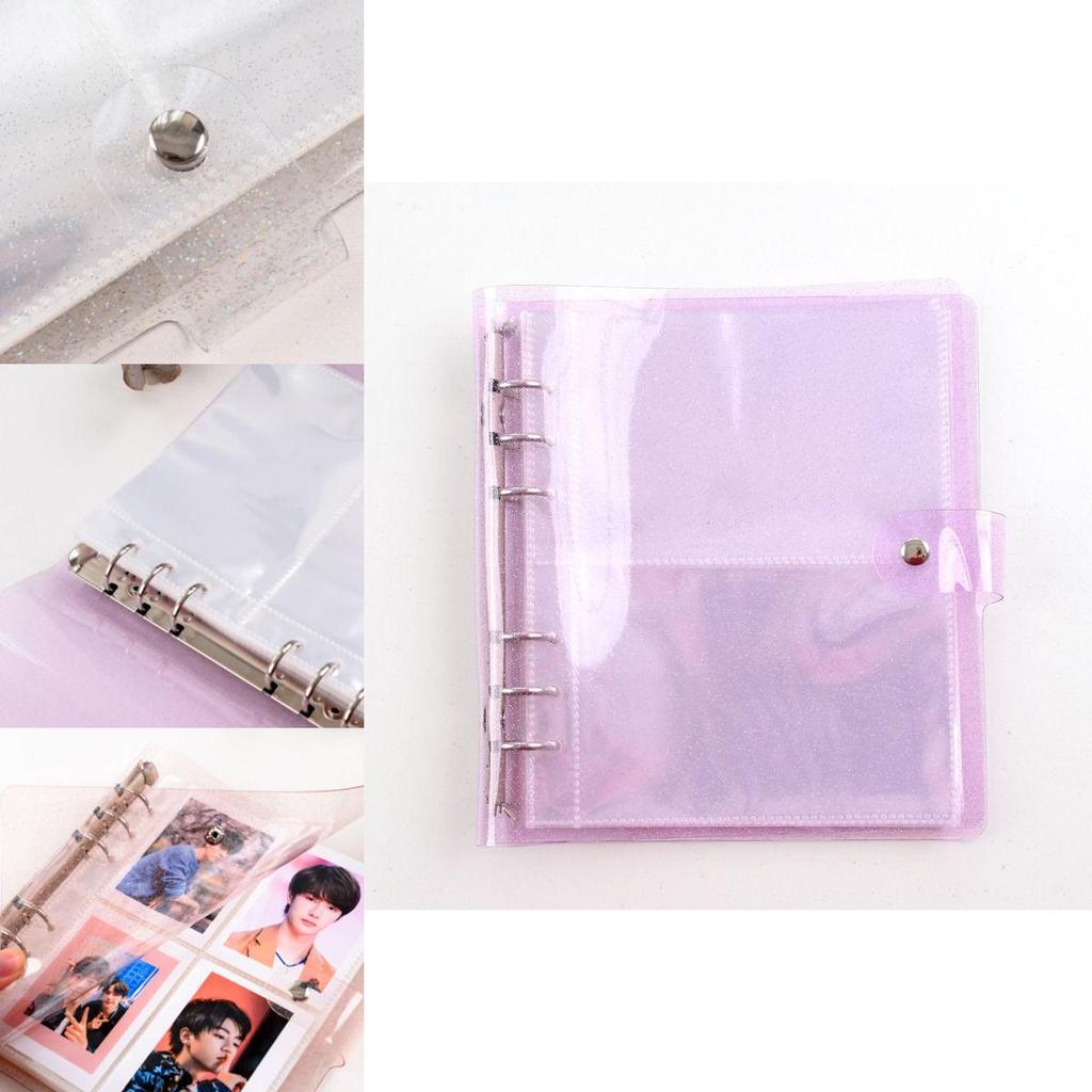 Transparent Sparkling Large Capacity 6hole Album With Pp Cover For Gift Giving And Collecting
