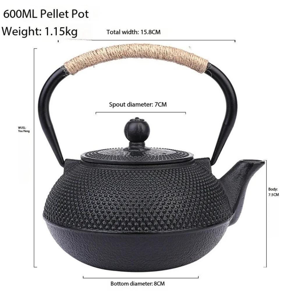 Japanese Cast Iron Tea Teapot Outdoor Kettle with Filter Boiling Water Teapot Kettle for Oolong Kung Fu Puer Tea Kitchen Teaware