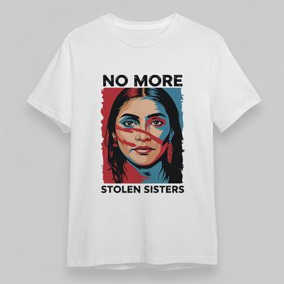 Women's Oversize T-Shirt Stolen Sisters Portrait Tee Short Sleeve Cotton White