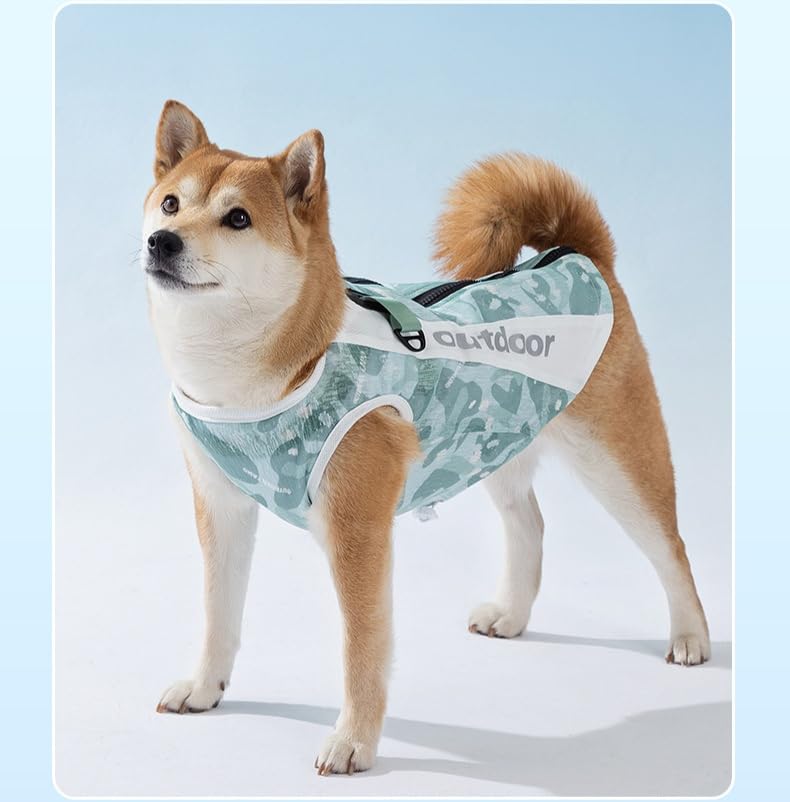 Dog Cooling Cooling with for and Large Heatstroke Sun Outings and Pet Green Clothes, Spring/Summer Vest, Water, Small, Medium, Dogs, Prevention, Thin,