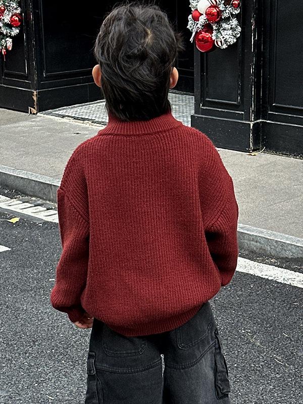 Jungen Strick-Cardigan im koreanischen Stil für den Winter – 2025 Mode für kleine und mittelgroße Kinder
