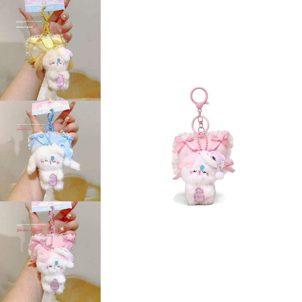 Sleeping Rabbit Cat Plush Pendant With Pillow Design For Gift Giving