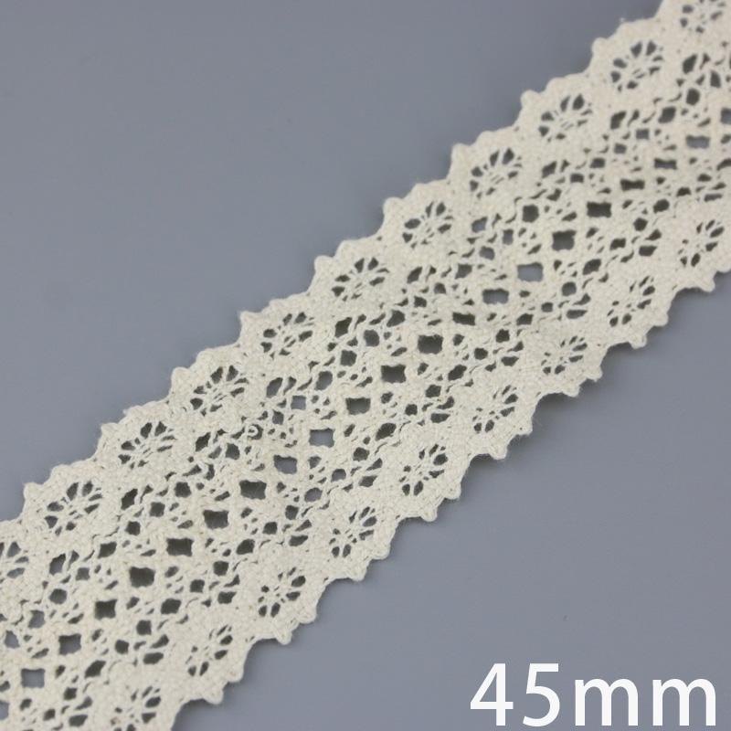 Baumwoll-Spitzenband Beige DIY Handgemacht Hochzeitsparty Basteln Geschenkverpackung Patchwork Gehäkelte Spitze (5 Meter/Lot)