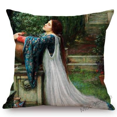 Aestheticism Master John Waterhouse Ancient Greek Myths Goddess Oil Painting Sofa Pillow Case Young Girls Linen Cushion Cover