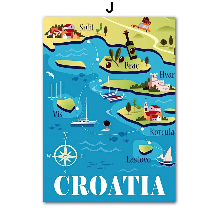 Turystyka światowe miasto Londyn Paryż Nowy Jork Cartoon wystrój salonu plakaty i druki obraz ścienny na płótnie obraz ścienny do domu