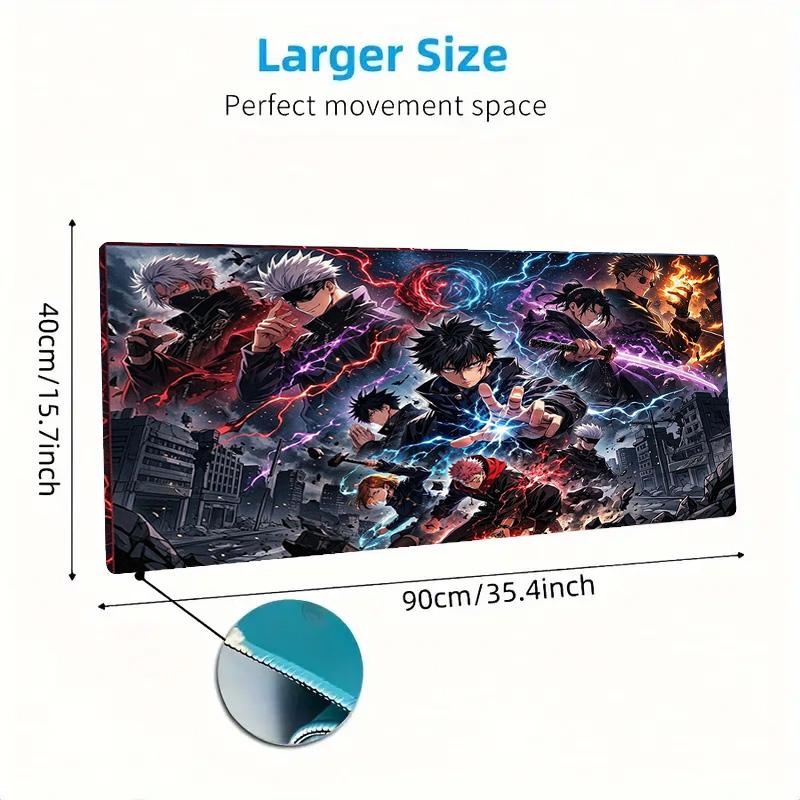 Jujutsu Kaisen Farb-Mauspad Großes Gaming-Tischkissen Rutschfestes Laptop-Tablet Großes Mauspads XXL Matte Mini-PC-Spielmatte Mit Verriegeltem Rand