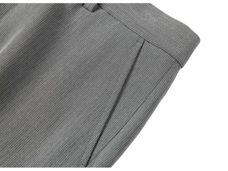 Korean Slim Fit Men's Nine-Point Stripe Dress Pants - Summer Lightweight Casual Skinny Trousers