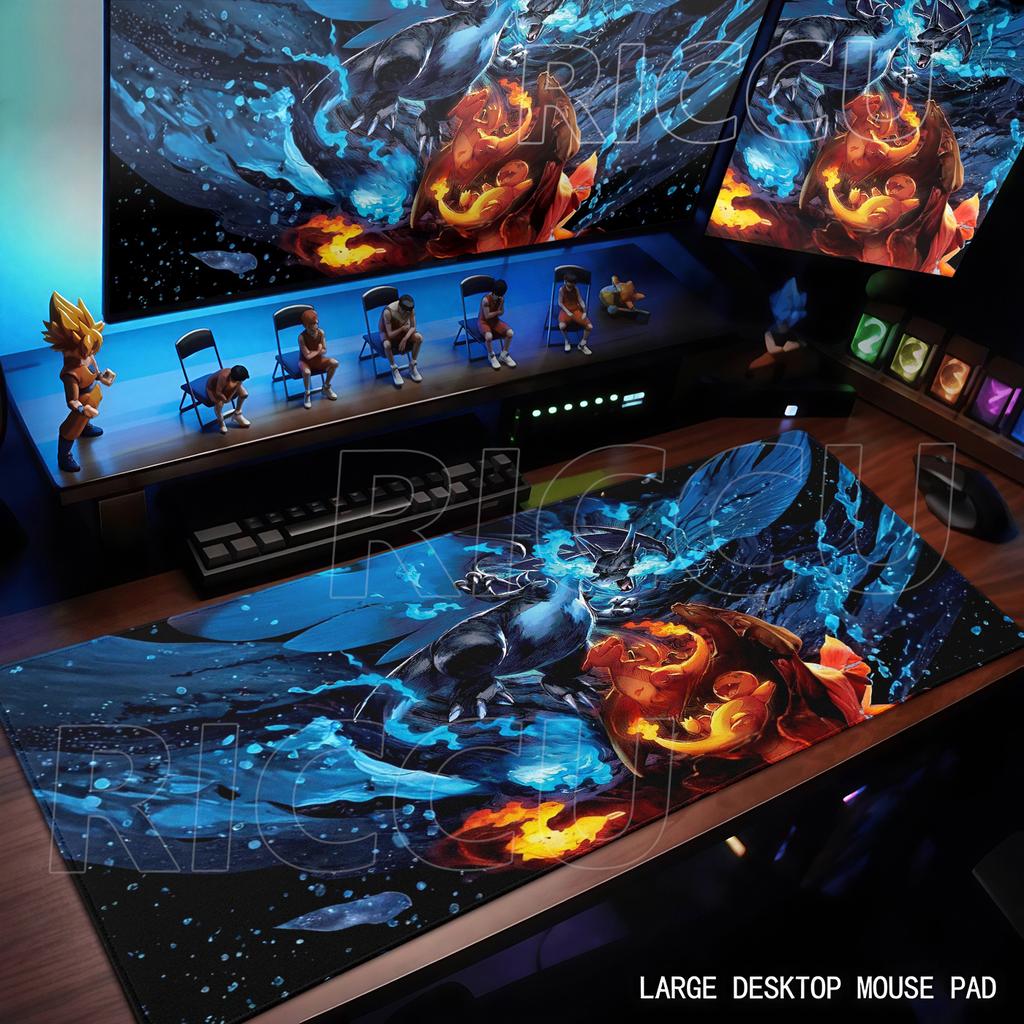 Gaming Pads HD Anime Large Desk Mat Pokmon Keyboard Extended Mousepad Office PC Desks Accessories Charizard XXL Gamer Mouse Pad