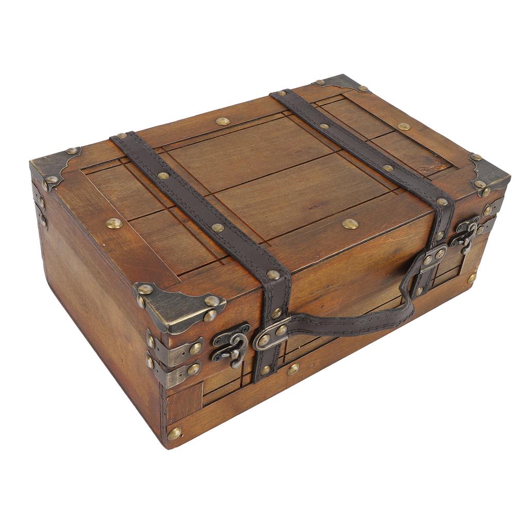 Holzkiste Tragbar Vintage Distressed Multifunktional Holz Aufbewahrungstruhe Handtasche für Kleidung Spielzeug Foto-Requisite Klein