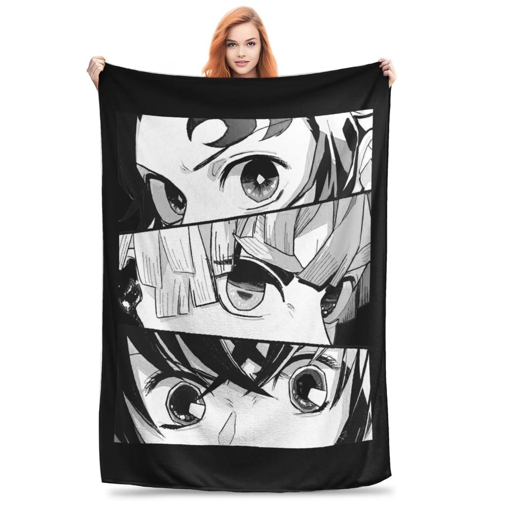 Nezuko Demon Slayer Blankets Fleece All Season Portable Lightweight Thin Throw Blanket for Bedding Couch Bedspread
