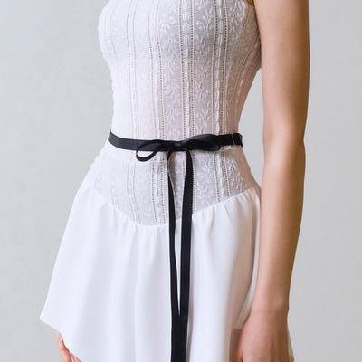 VINAJ Unbalanced Over Long Ribbon Waist Strap (Black)