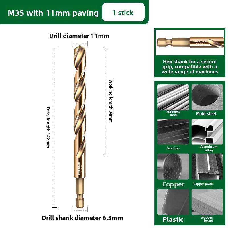 1-13mm Cobalt HSS Twist Drill Bit Straight Shank Hex Carbide Tip for Metal Stainless Steel Iron 304 Drilling