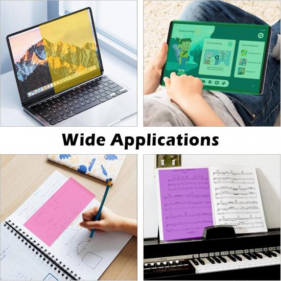 TOTiyea 14 Pieces 11IN x 8.5IN Colored Overlays for Dyslexia, Dyslexia Reading Sheets, Colored Transparency Sheets for Early Readers, School Supplies