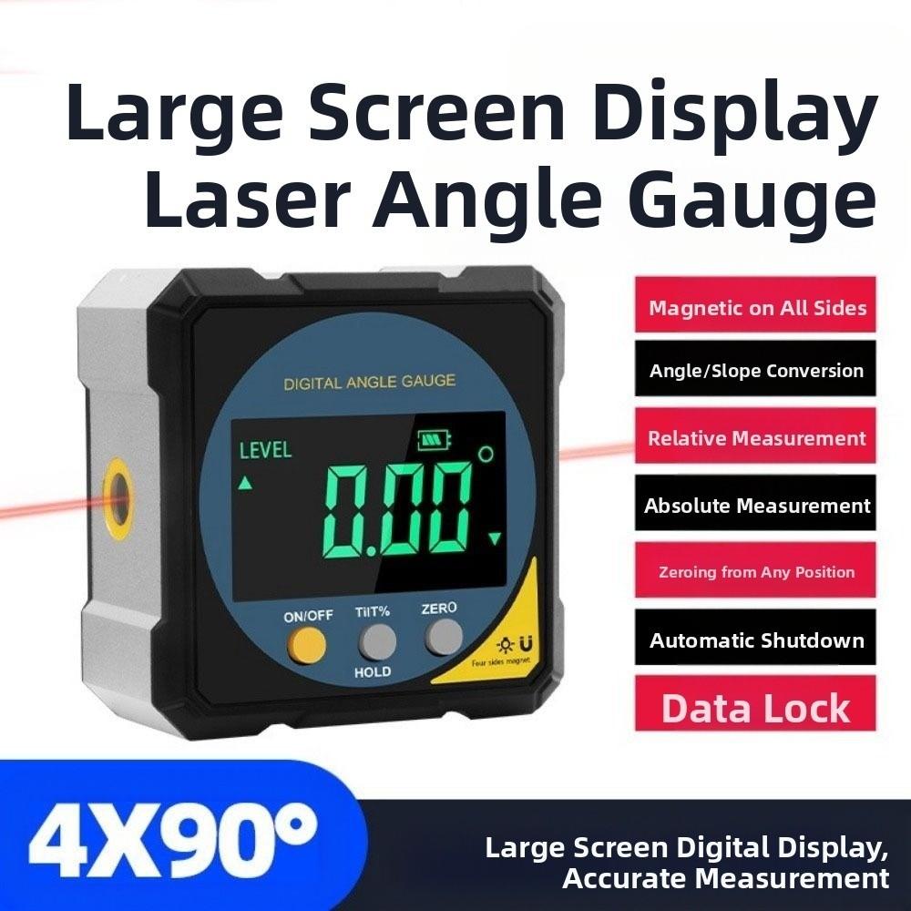 4 Sides Magnet Laser  Angle Ruler Rechargeable Inclinometer Digital Protractor  Measuring Tool