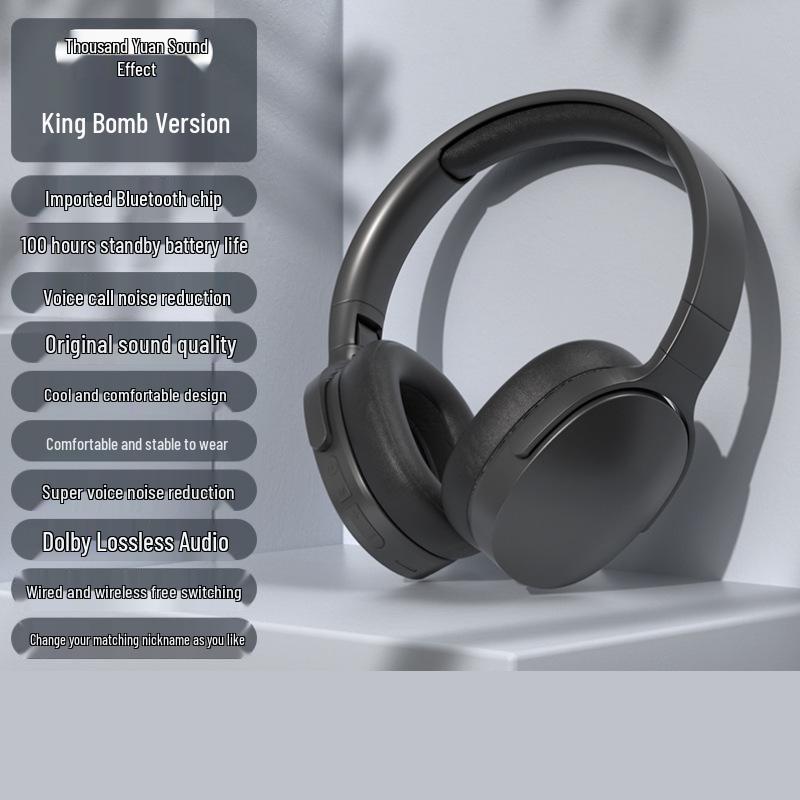 2025 New Model Wireless Over-Ear Bluetooth Noise-Cancelling Headphones for Gaming and Sports