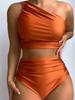 Sexy Mode Ein Schulter Bikinis 2-teiliges Set Damen geteilter Badeanzug Hohe Taille Strand Bikinis 2025 Neue Sommer Bademode Bikinis Set