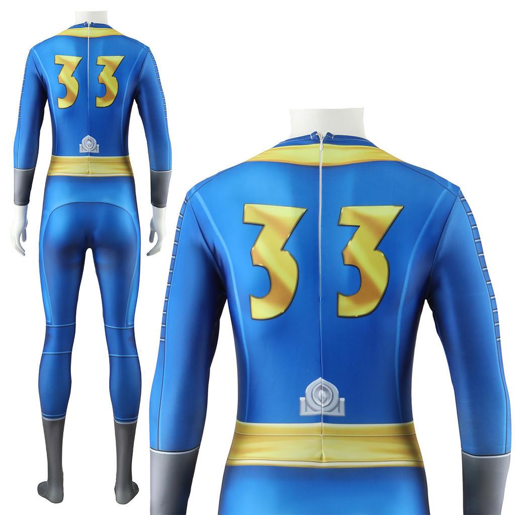 Game Fallout 4 Blue Jumpsuit Role-playing Costume Cosplay Carnival Set Milk Silk Polyester S M L Xl Xxl Xxxl 110 120 130 140 150